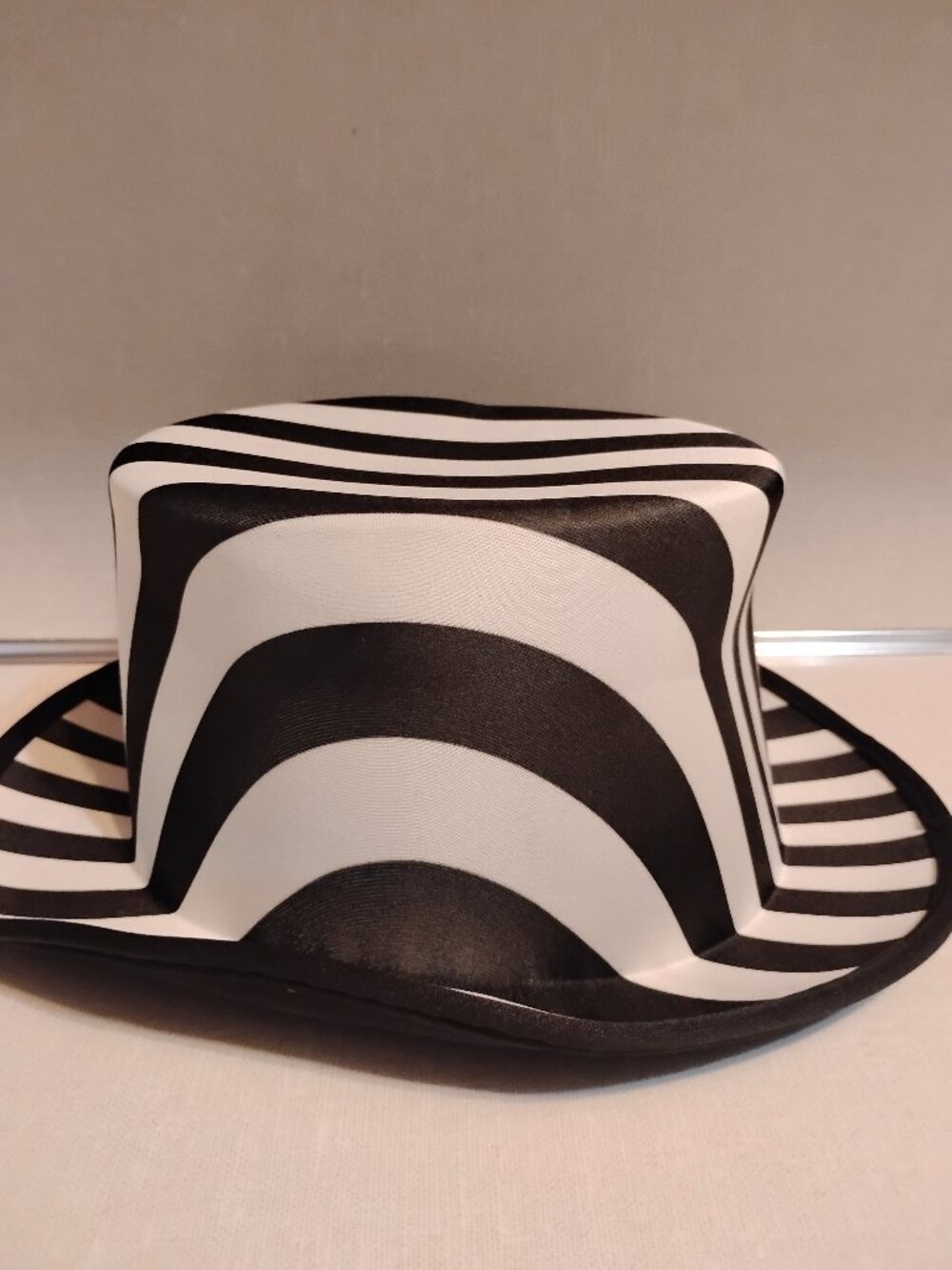 Black and White Stripe Top Hat